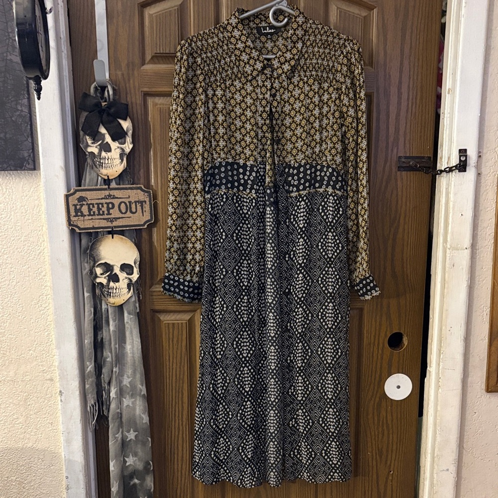 Lulu's Chiffon Button Down Long Sleeve
